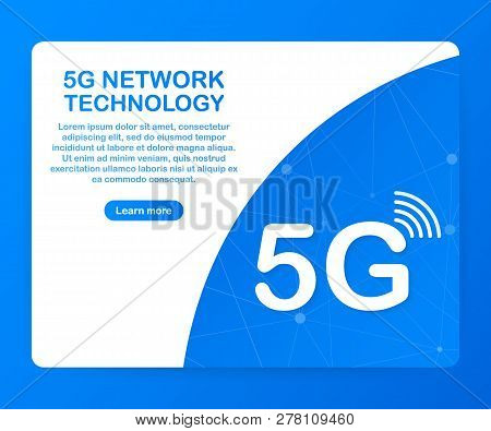5g Network Technology. Wireless Mobile Telecommunication Service Concept. Marketing Website Landing 