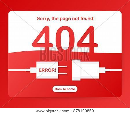 Error 404 Web Page Template Vector Design. Website 404 Page Error With Servers. Vector Stock Illustr