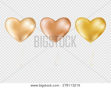 Balloons Heart Isolated On Transparent Background. Rosted Party Balloons For Event Design. Balloons 