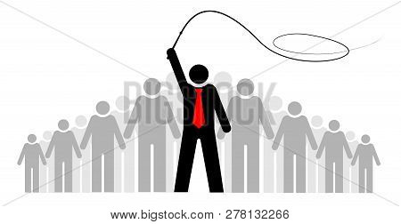 Fines And Punishment. Team Or Team. A Group Of People And Its Leader Or Boss.