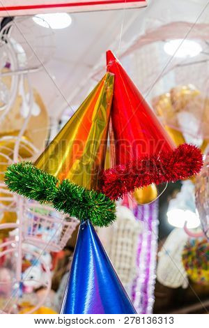 Set Of Party Hats Of Variuos Colors