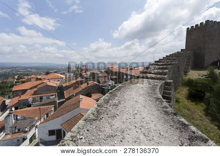Celorico Da Beira, Portugal - July 20, 2018:  The Historic Village And Medieval Castle Of Celorico D