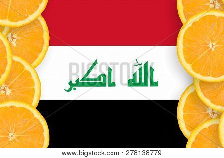 Iraq Flag  In Citrus Fruit Slices Vertical Frame