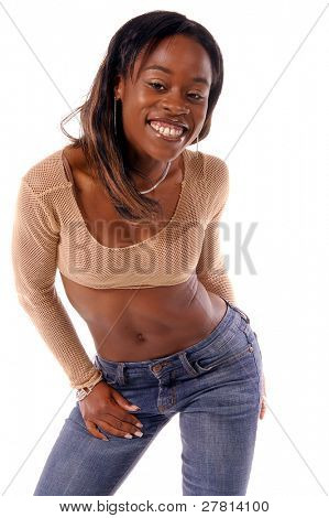 Sexet afroamerikanske kvinde i casual urban mode,