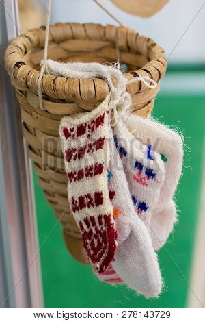 Turkish Style Traditional Hand Knitten Socks In The View