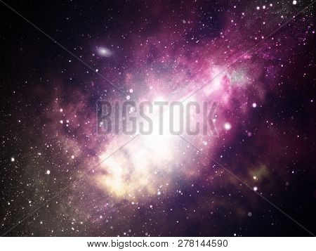 Planets And Galaxy, Cosmos,  Physical Cosmology, Science Fiction Wallpaper. Beauty Of Deep Space. Bi