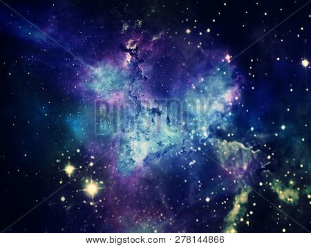 Planets And Galaxy, Cosmos,  Physical Cosmology, Science Fiction Wallpaper. Beauty Of Deep Space. Bi