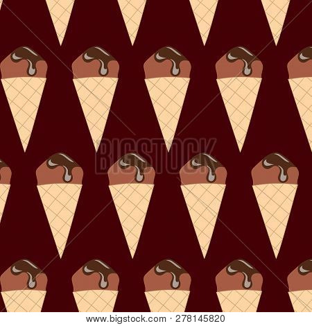 Ice Cream. Seamless Pattern. Vector Stock Illustration
