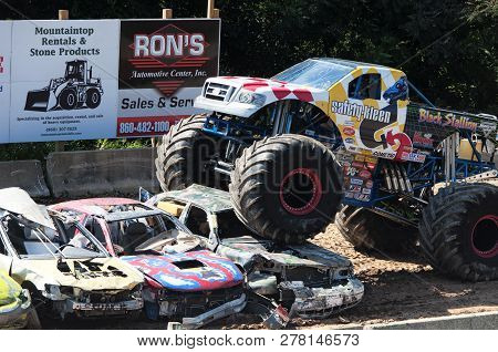 Goshen, Connecticut.  September 4, 2017. The Black Stallion Monster Truck At The Annual Goshen Fair 