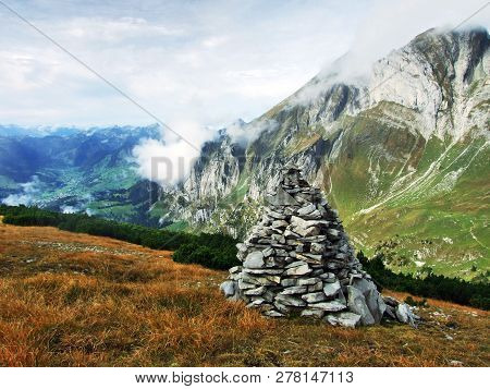 The Grassy-rocky Elongated Peak Gulme Or Gulmen In The Alpstein Mountain Range - Canton Of St. Galle