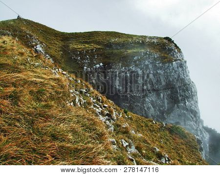 The Grassy-rocky Elongated Peak Gulme Or Gulmen In The Alpstein Mountain Range - Canton Of St. Galle