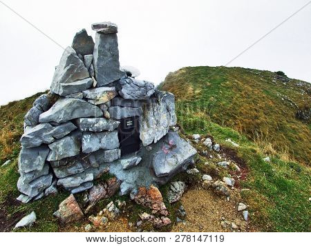 The Grassy-rocky Elongated Peak Gulme Or Gulmen In The Alpstein Mountain Range - Canton Of St. Galle