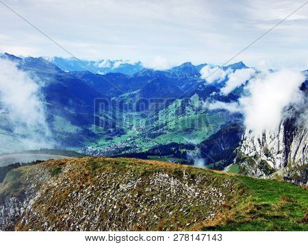 The Grassy-rocky Elongated Peak Gulme Or Gulmen In The Alpstein Mountain Range - Canton Of St. Galle