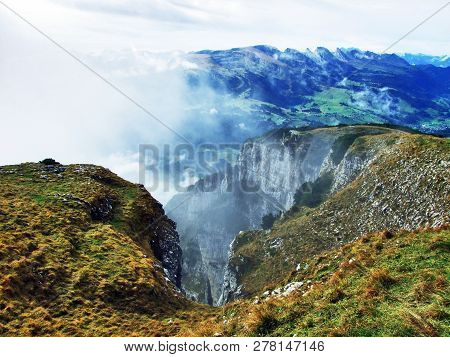 The Grassy-rocky Elongated Peak Gulme Or Gulmen In The Alpstein Mountain Range - Canton Of St. Galle