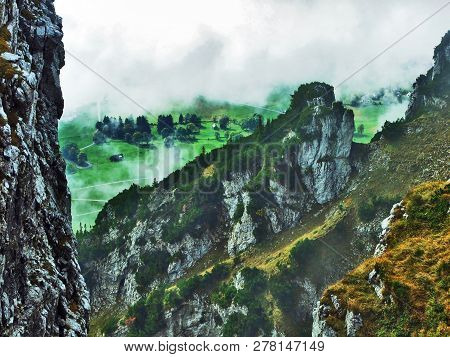 The Grassy-rocky Elongated Peak Gulme Or Gulmen In The Alpstein Mountain Range - Canton Of St. Galle