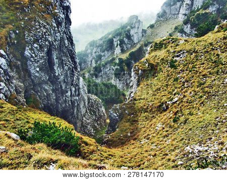The Grassy-rocky Elongated Peak Gulme Or Gulmen In The Alpstein Mountain Range - Canton Of St. Galle