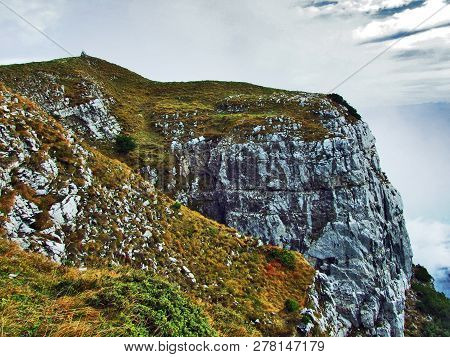 The Grassy-rocky Elongated Peak Gulme Or Gulmen In The Alpstein Mountain Range - Canton Of St. Galle