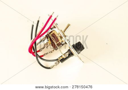 Close-up Of Vintage Pc Part Object On A White Background