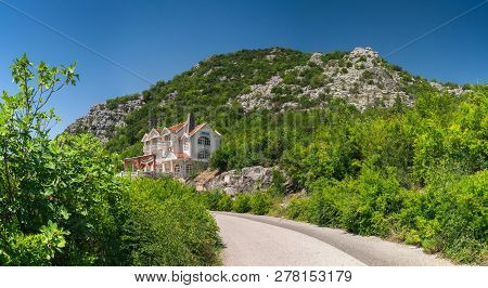 Skadar Lake, Montenegro - 07.15.2018. Hotel Gazivoda Near Crnojevica River Bend In Montenegro, Rijek