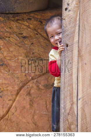 Bam Phoansa At , Laos - Aug 14 : Laotian Child From The Village Bam Phoansa At , Laos On August 14 2