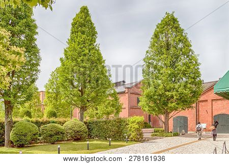 Brick Wall Of Architecture For Background, Noritake In Japan