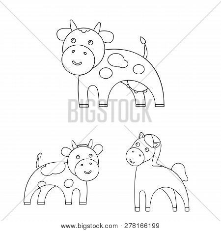 Vector Design Of Animal And Habitat Icon. Set Of Animal And Farm Vector Icon For Stock.
