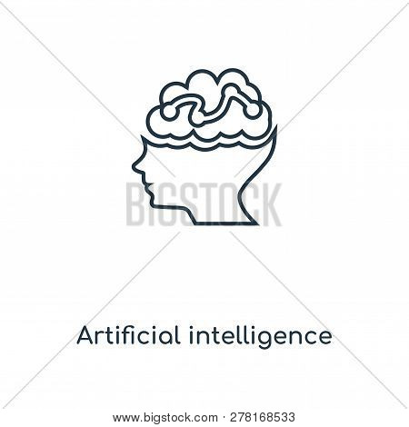 Artificial Intelligence Icon In Trendy Design Style. Artificial Intelligence Icon Isolated On White 