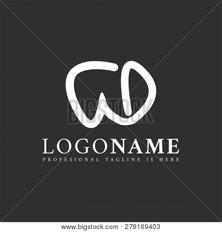 Vector Initial Letter W D Logo Design Template.