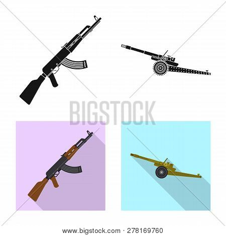 Isolated Object Of Weapon And Gun Icon. Collection Of Weapon And Army Vector Icon For Stock.