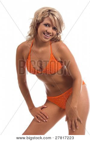 beautiful Blond in einem Bikini swimbay