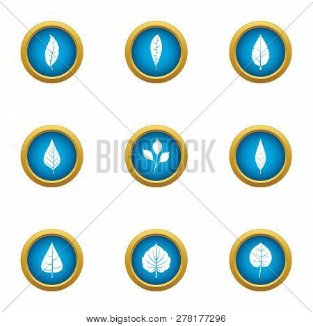 Leafage Icons Set. Flat Set Of 9 Leafage Icons For Web Isolated On White Background