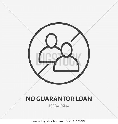 No People Allowed Flat Line Icon. Vector Thin Stop Sign, Round Illustration Of Forbidden Access