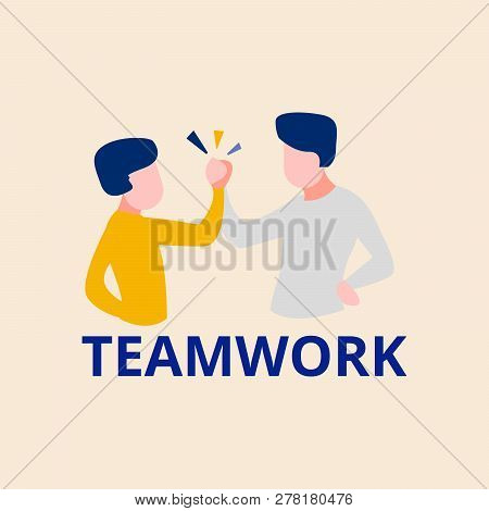 Teamwork Of Two Businessmen Vector For Web