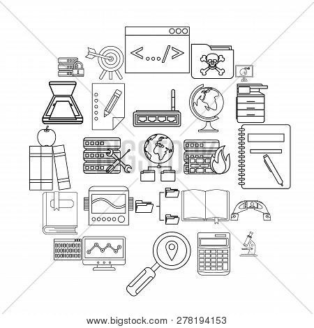 Volume Icons Set. Outline Set Of 25 Volume Icons For Web Isolated On White Background