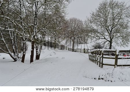 Snow Covered Rural Road