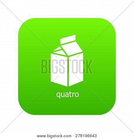 Quatro Packag Icon Green Isolated On White Background