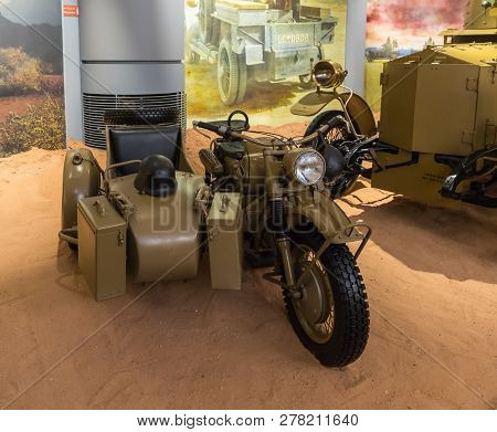 Amman, Jordan, December 07, 2018 : Matchless 1941 G3l Wd Motorcycle At The Exhibition In The King Ab