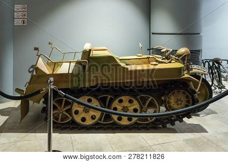 Amman, Jordan, December 07, 2018 : Kettenkrad 1943 Light Tractor At The Exhibition In The King Abdul