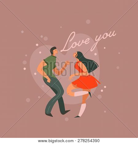 Hand Drawn Vector Abstract Cartoon Modern Graphic Happy Valentines Day Concept Illustrations Art Car