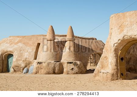 Tozeur, Tunisia - May 17, 2017: Houses From Planet Tatouine, Movie Set For Star Wars Movie