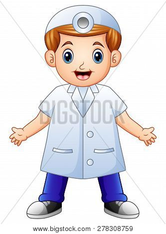 Smiling And Laugh Little Doctor Dentist Cartoon