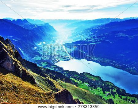 Lake Walensee, Also Known As Lake Walen Or Lake Walenstadt - Cantons Of St. Gallen And Glarus, Switz