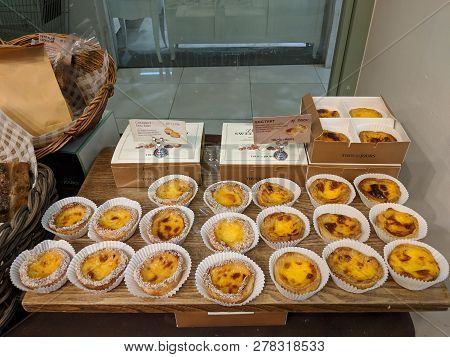 Tangerang, Indonesia - January 5, 2019: Various Cakes And Breads At Tous Les Jours Bakery.