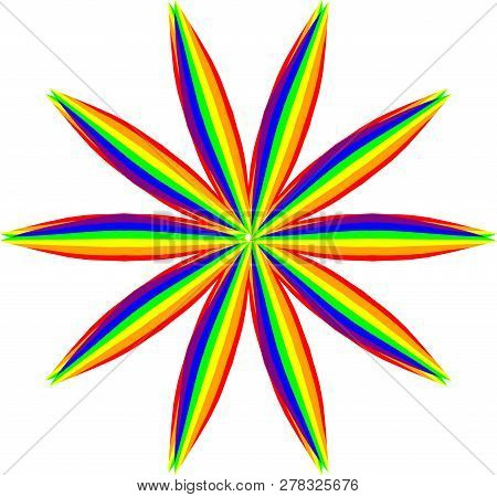Abstract Rainbow Floral Shape Pattern. Decorative Ornament Design.