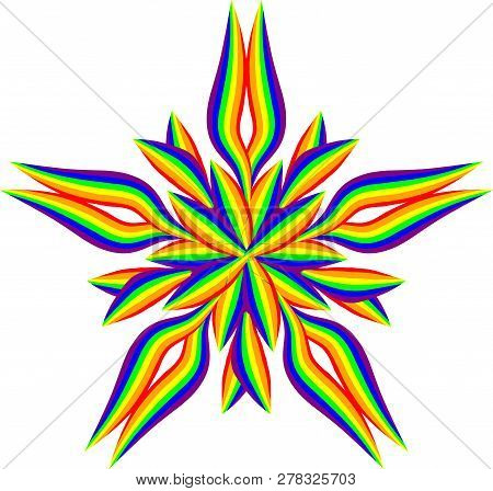 Abstract Rainbow Floral Shape Pattern. Decorative Ornament Design.