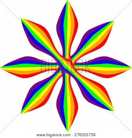 Abstract Rainbow Floral Shape Pattern. Decorative Ornament Design.