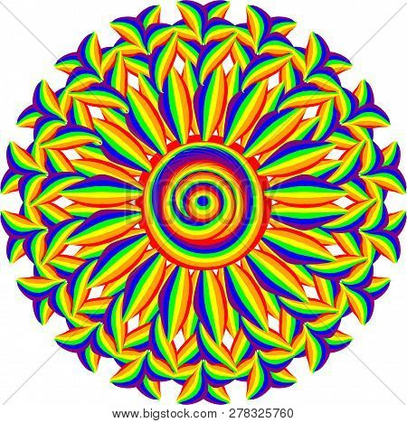 Abstract Stylized Mandala Pattern. Round Decorative Ornament Design.
