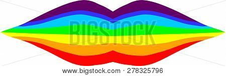 Abstract Twisted Rainbow Shape On White Background