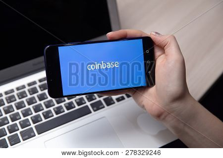 Tula, Russia - November 28, 2018: Coinbase - Buy Bitcoin And More, Secure Wallet Mobile App On The D