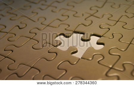Abstract Image Of An Unfinished Puzzle Conceptual Psychological Photo